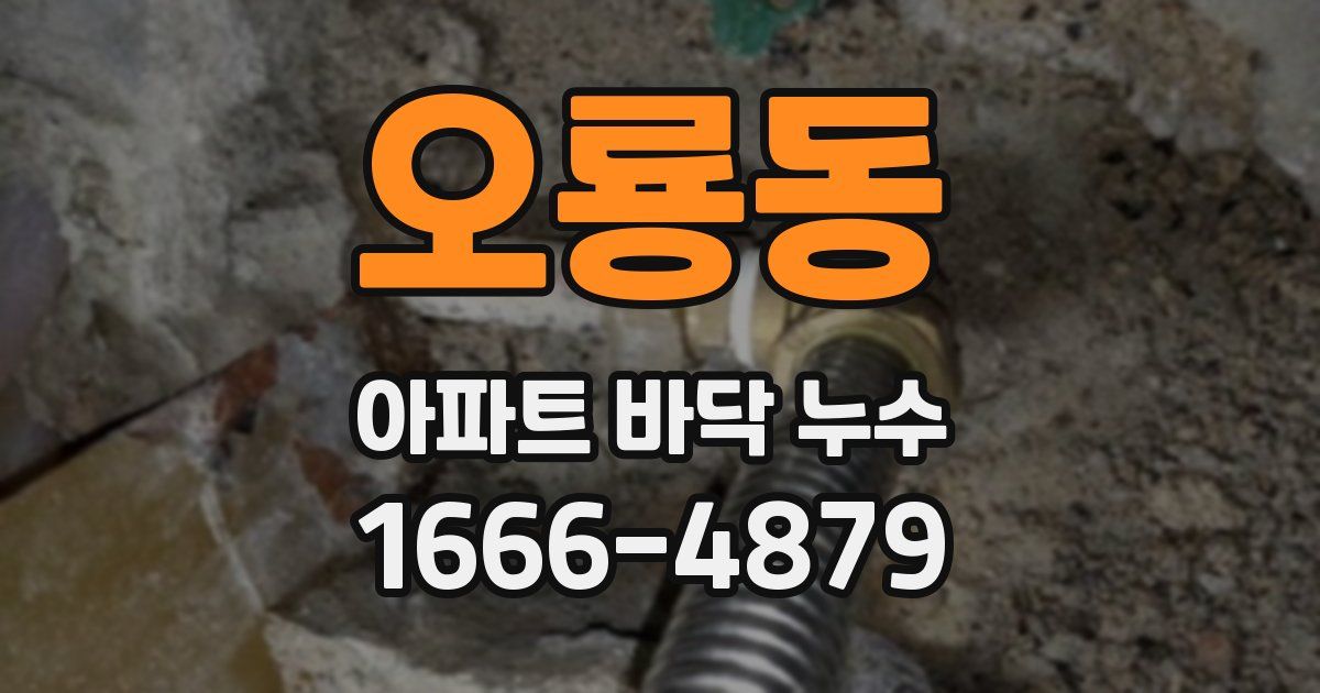 오룡동 아파트 바닥 누수