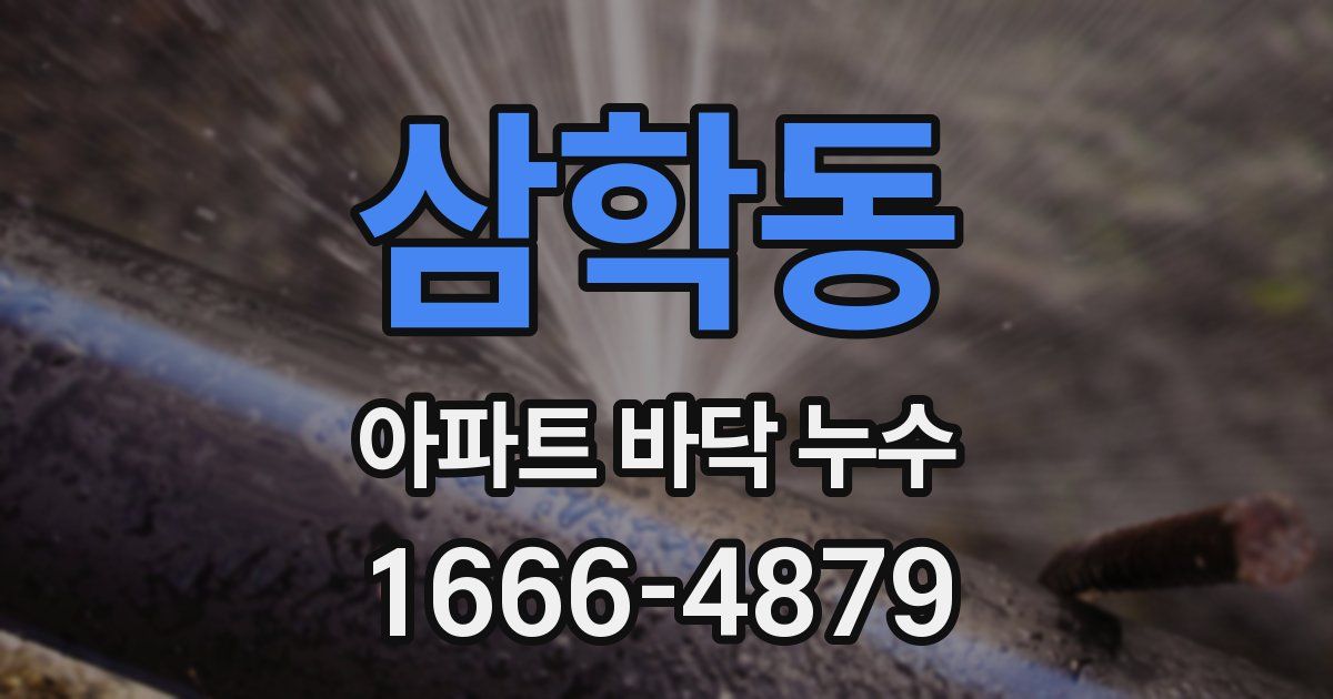 삼학동 아파트 바닥 누수