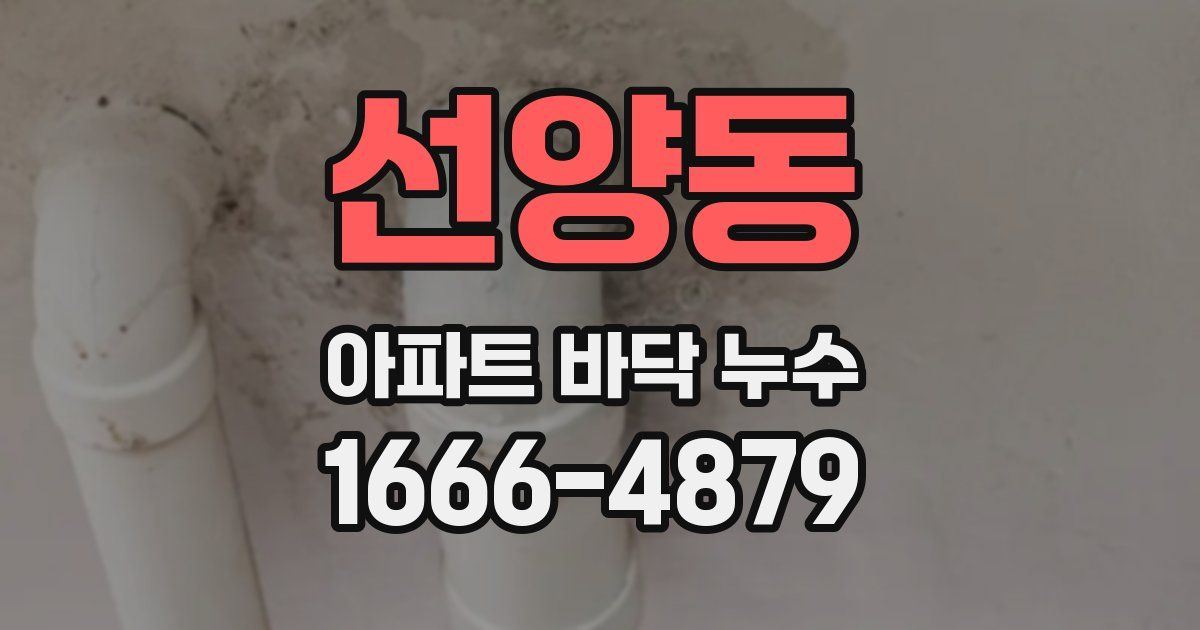 선양동 아파트 바닥 누수