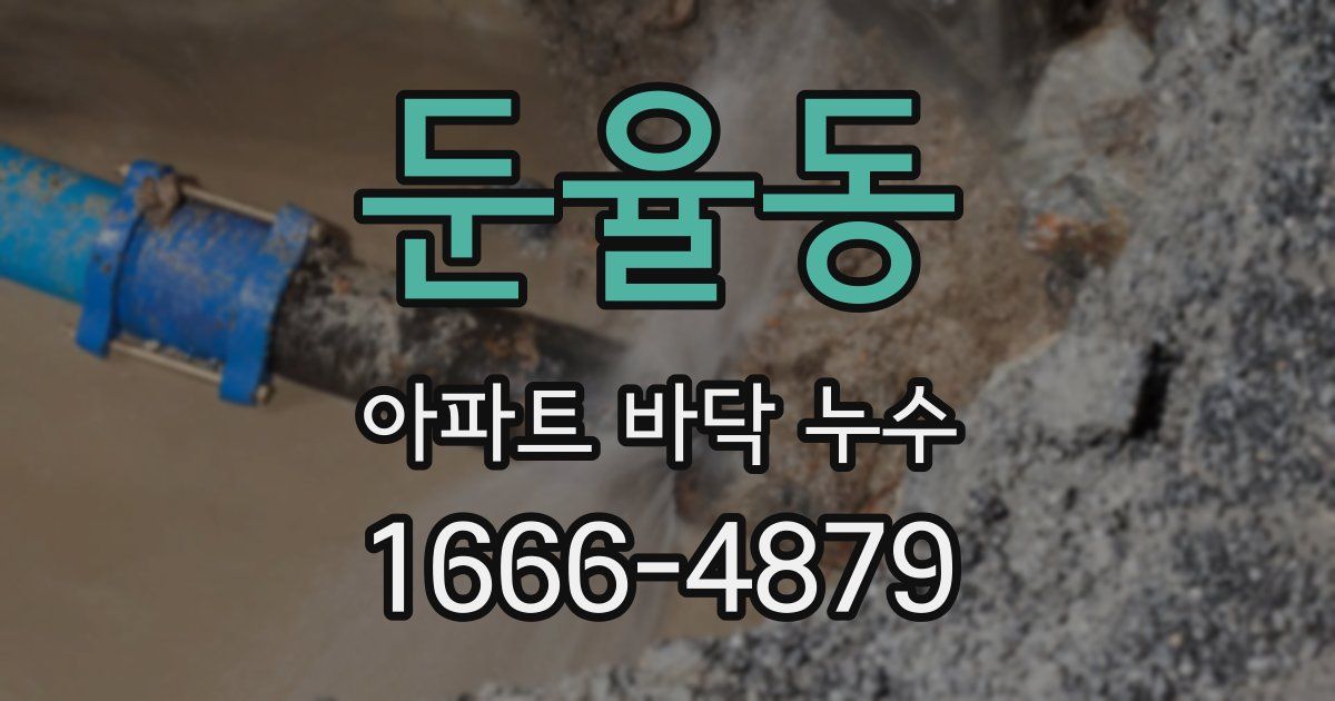 둔율동 아파트 바닥 누수