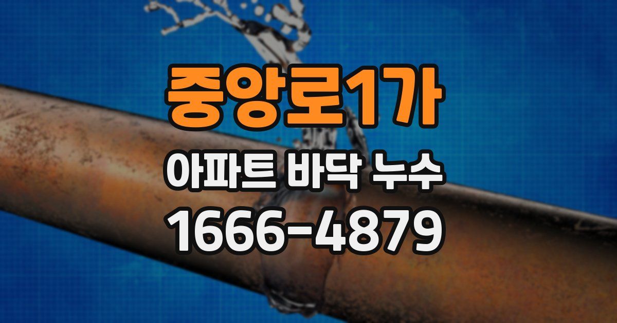 중앙로1가 아파트 바닥 누수