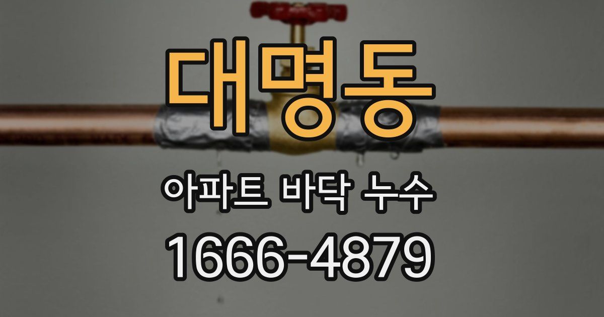 대명동 아파트 바닥 누수