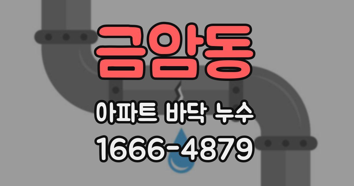 금암동 아파트 바닥 누수