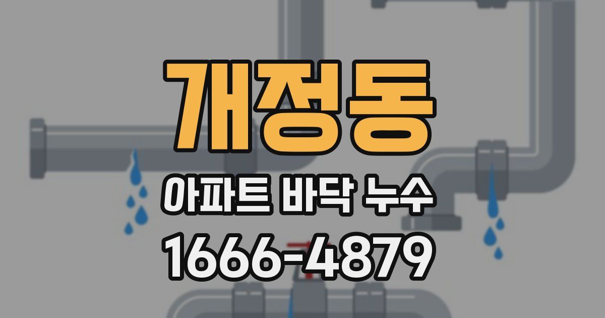 개정동 아파트 바닥 누수
