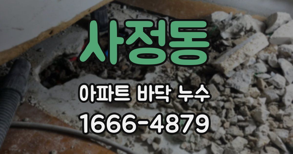 사정동 아파트 바닥 누수