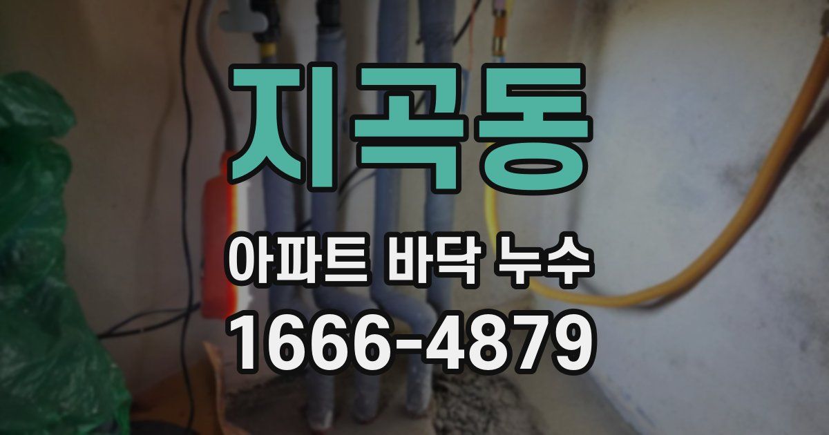 지곡동 아파트 바닥 누수