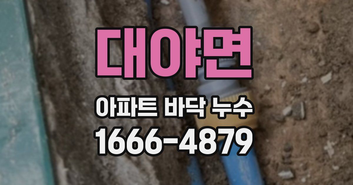 대야면 아파트 바닥 누수