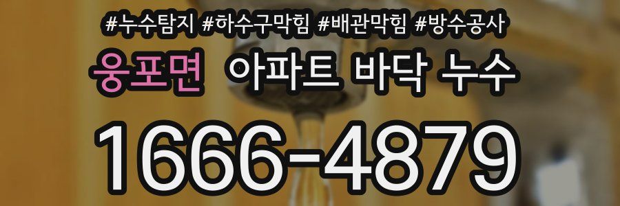 웅포면 아파트 바닥 누수