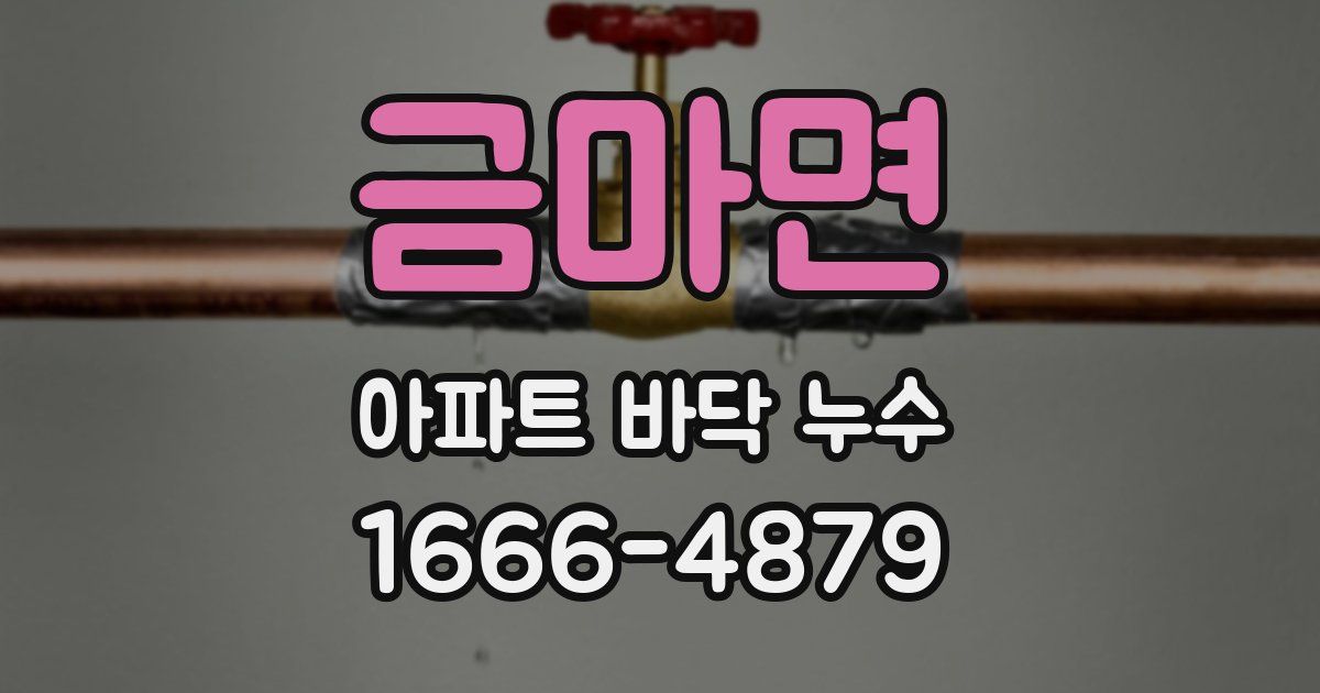 금마면 아파트 바닥 누수