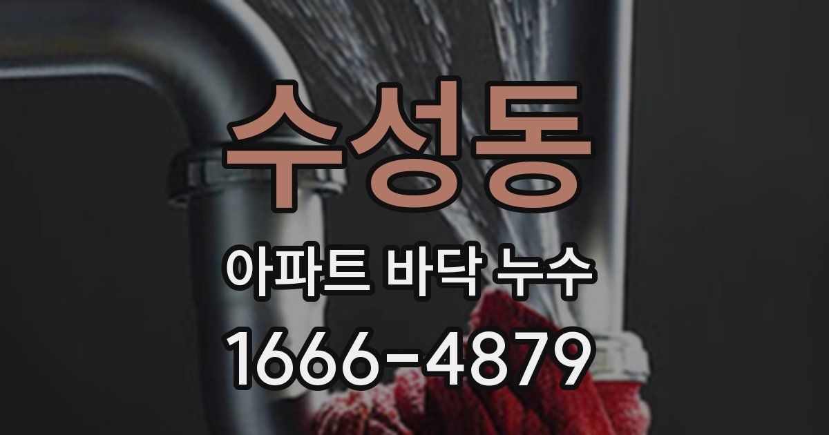 수성동 아파트 바닥 누수