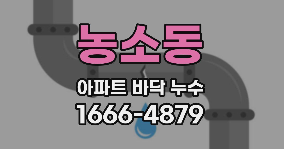 농소동 아파트 바닥 누수
