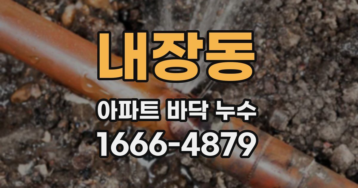 내장동 아파트 바닥 누수