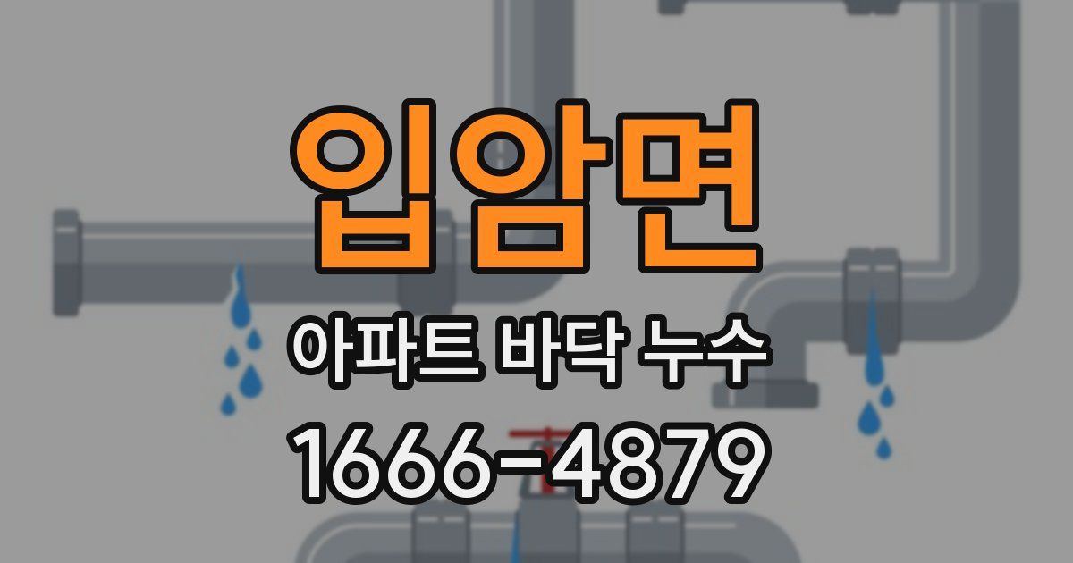 입암면 아파트 바닥 누수