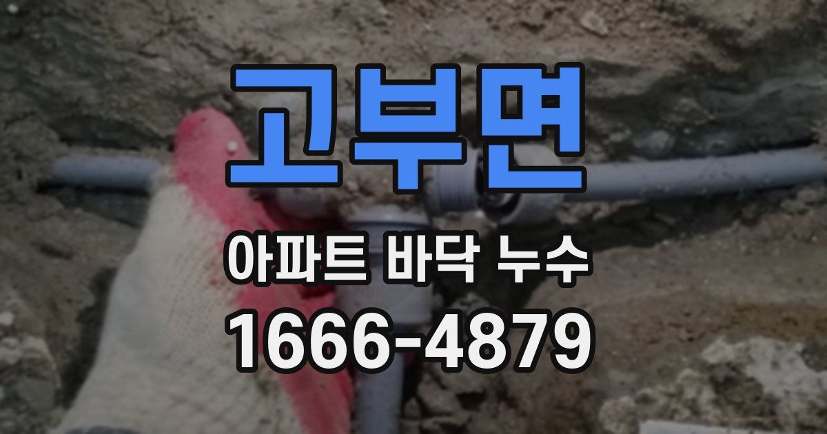 고부면 아파트 바닥 누수