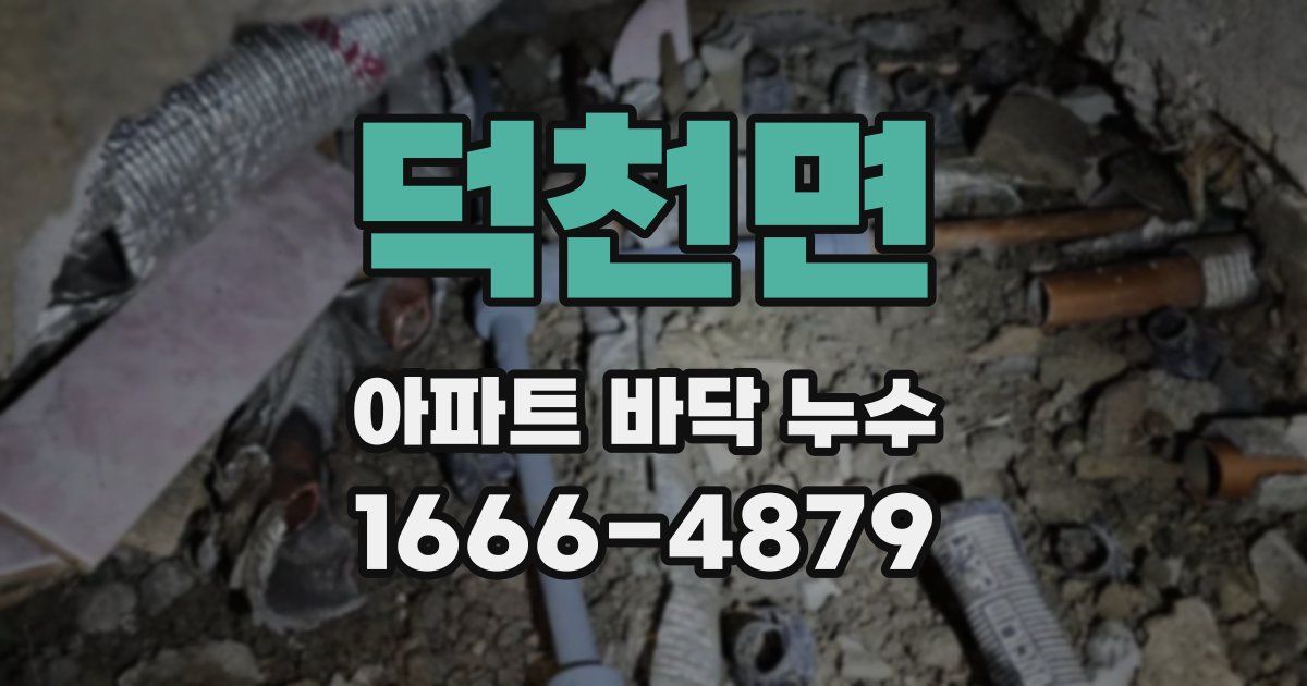 덕천면 아파트 바닥 누수
