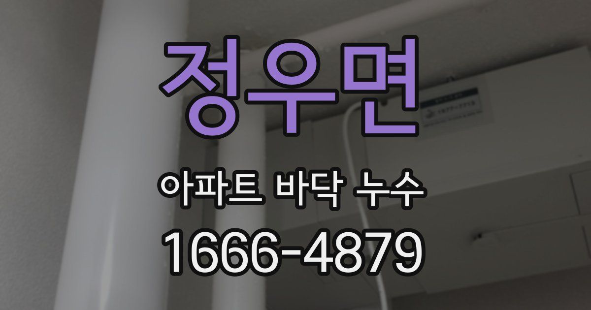 정우면 아파트 바닥 누수