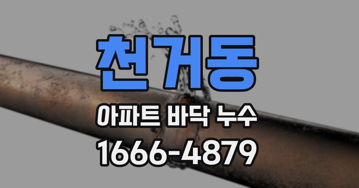 천거동 아파트 바닥 누수