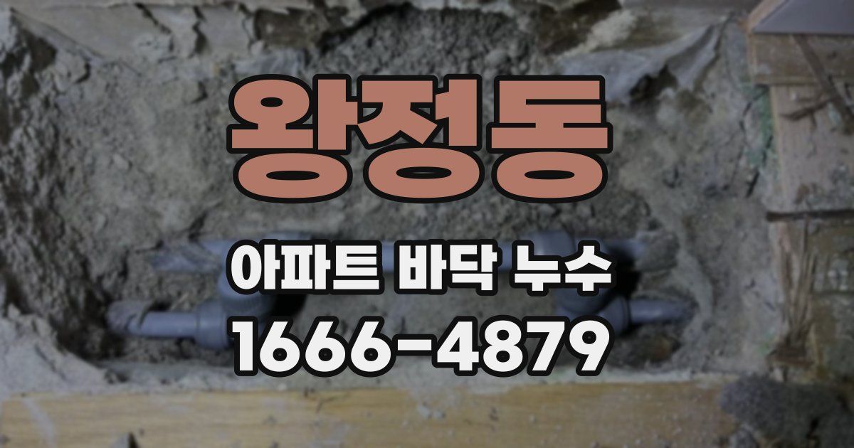 왕정동 아파트 바닥 누수