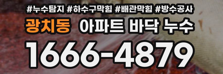 광치동 아파트 바닥 누수