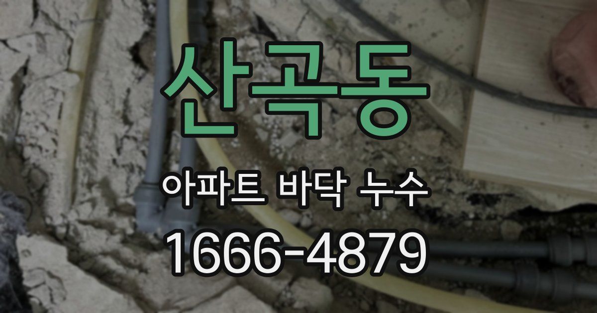 산곡동 아파트 바닥 누수