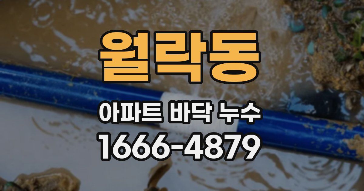 월락동 아파트 바닥 누수
