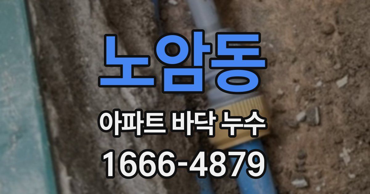 노암동 아파트 바닥 누수