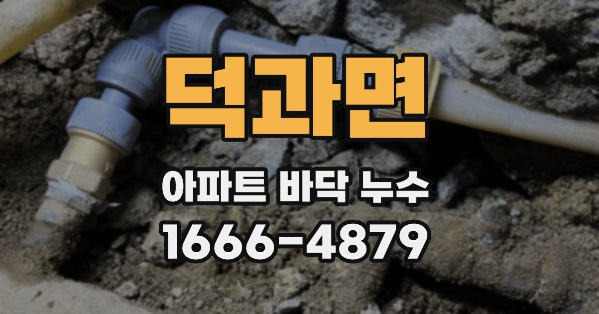 덕과면 아파트 바닥 누수