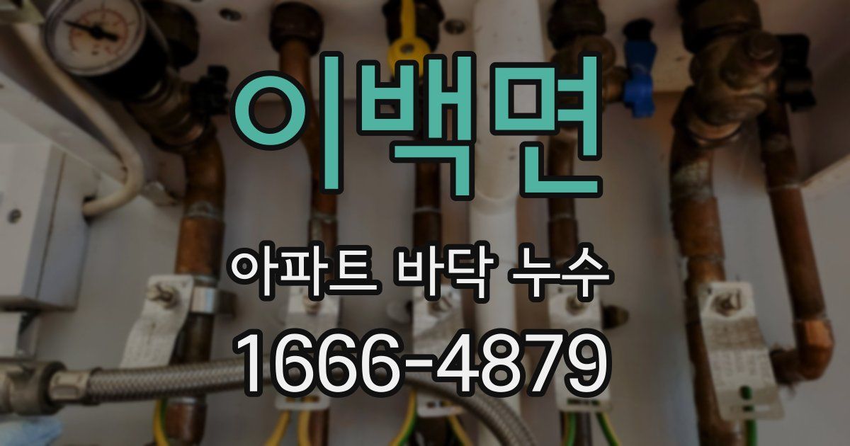 이백면 아파트 바닥 누수