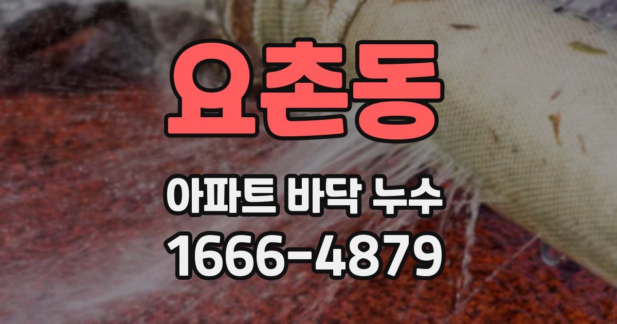 요촌동 아파트 바닥 누수