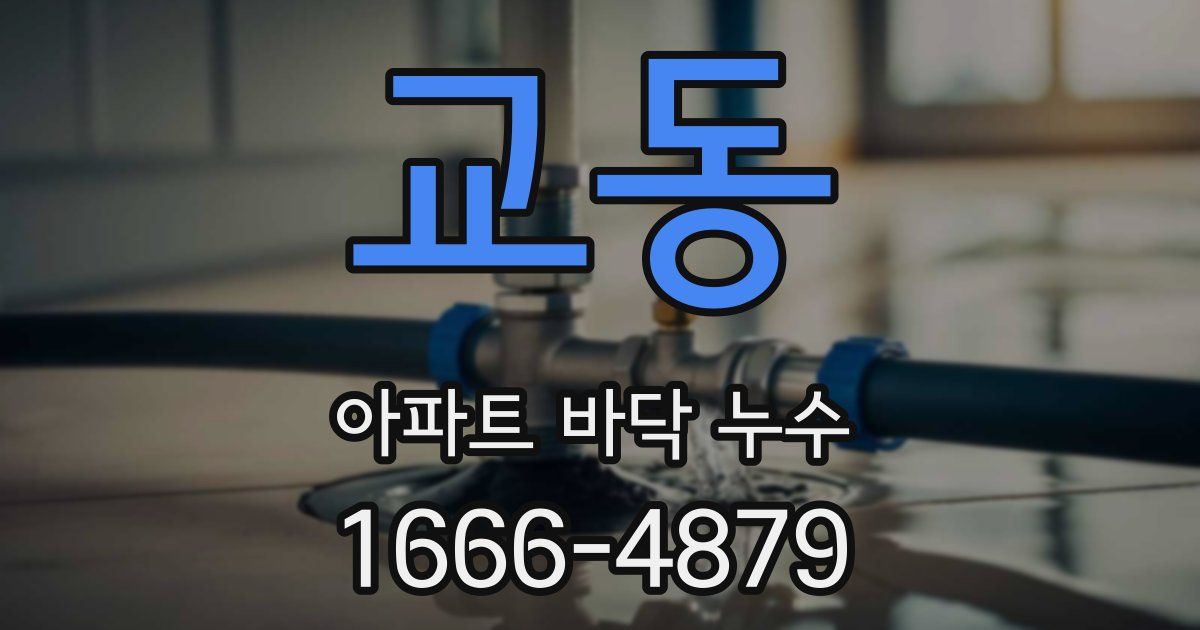 교동 아파트 바닥 누수