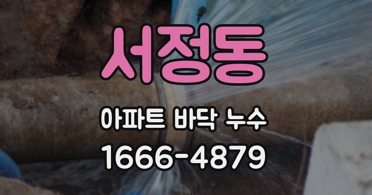 서정동 아파트 바닥 누수