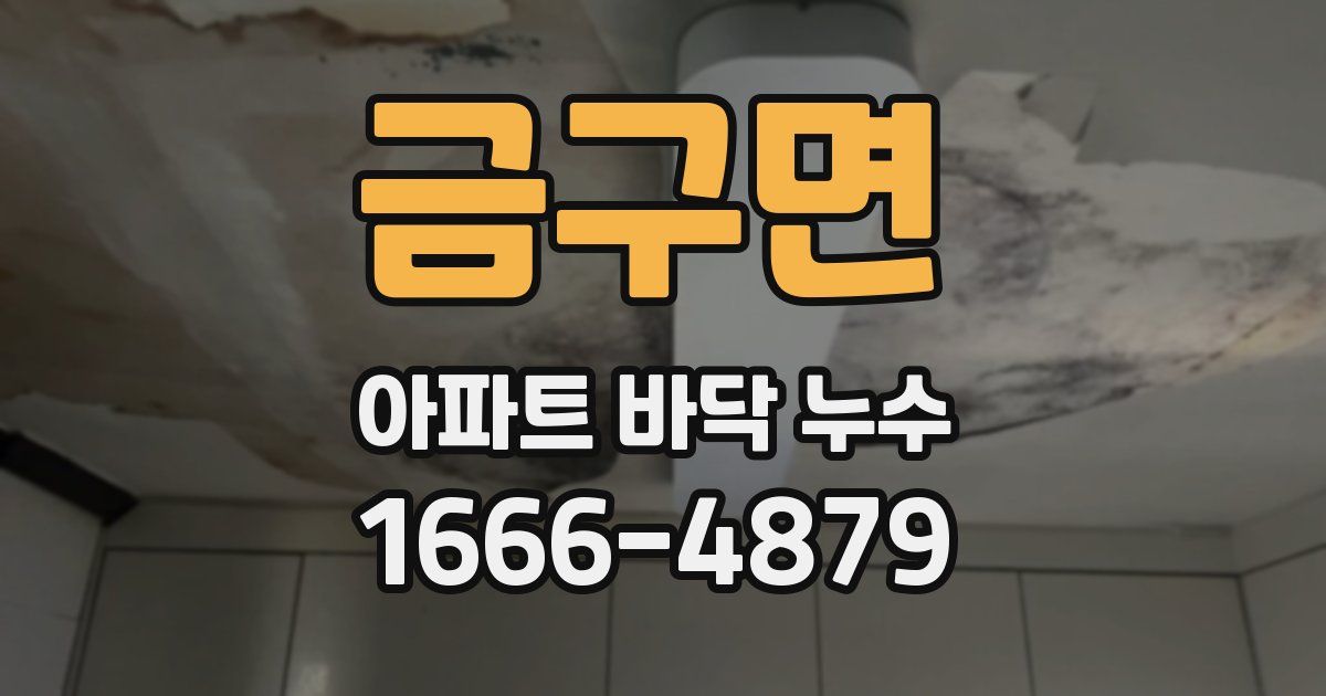 금구면 아파트 바닥 누수