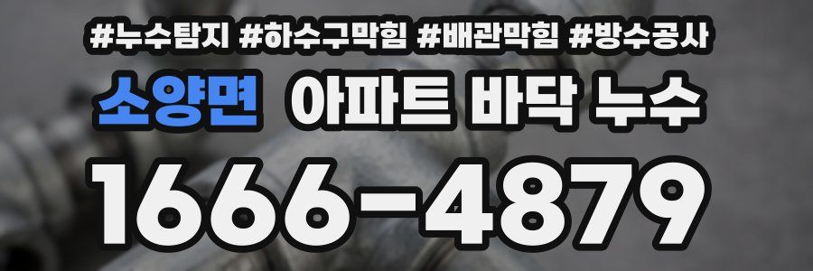 소양면 아파트 바닥 누수
