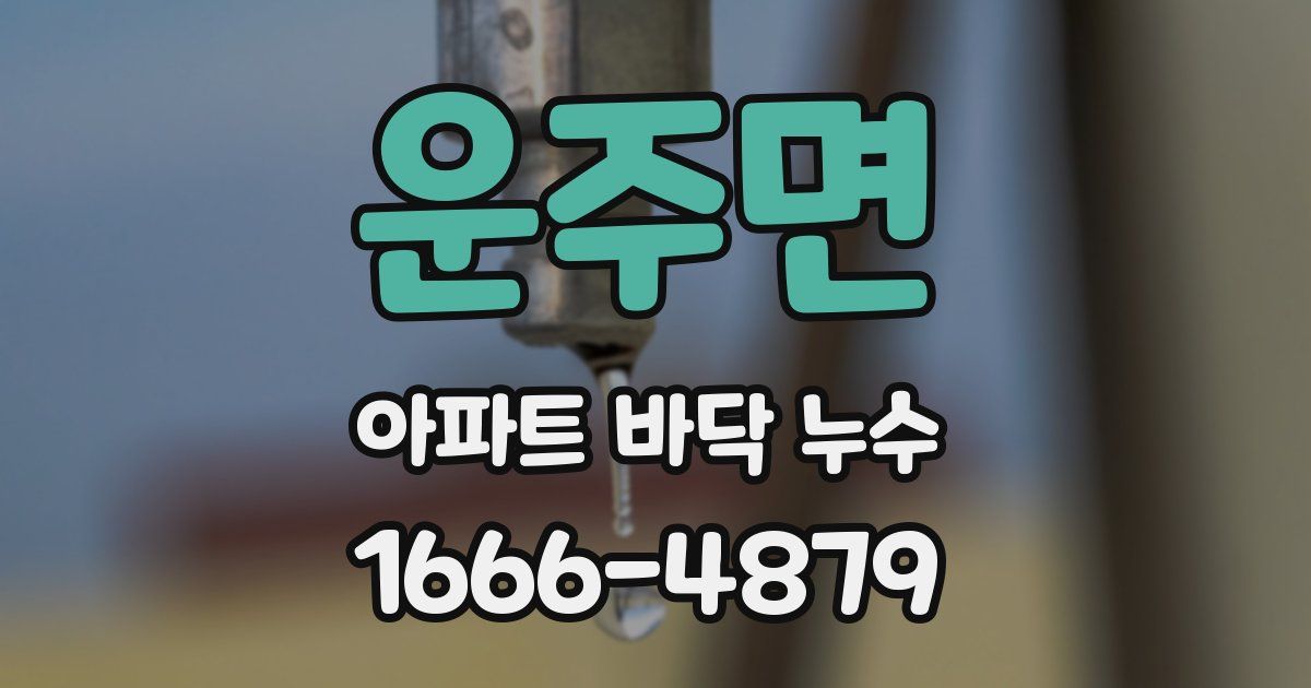 운주면 아파트 바닥 누수
