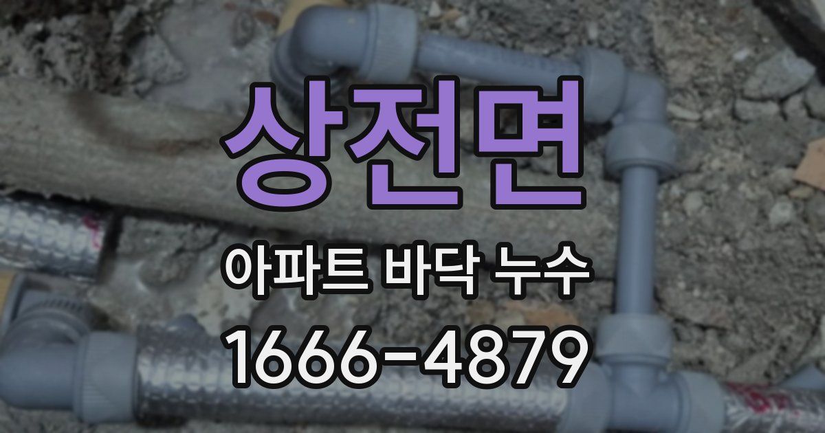 상전면 아파트 바닥 누수