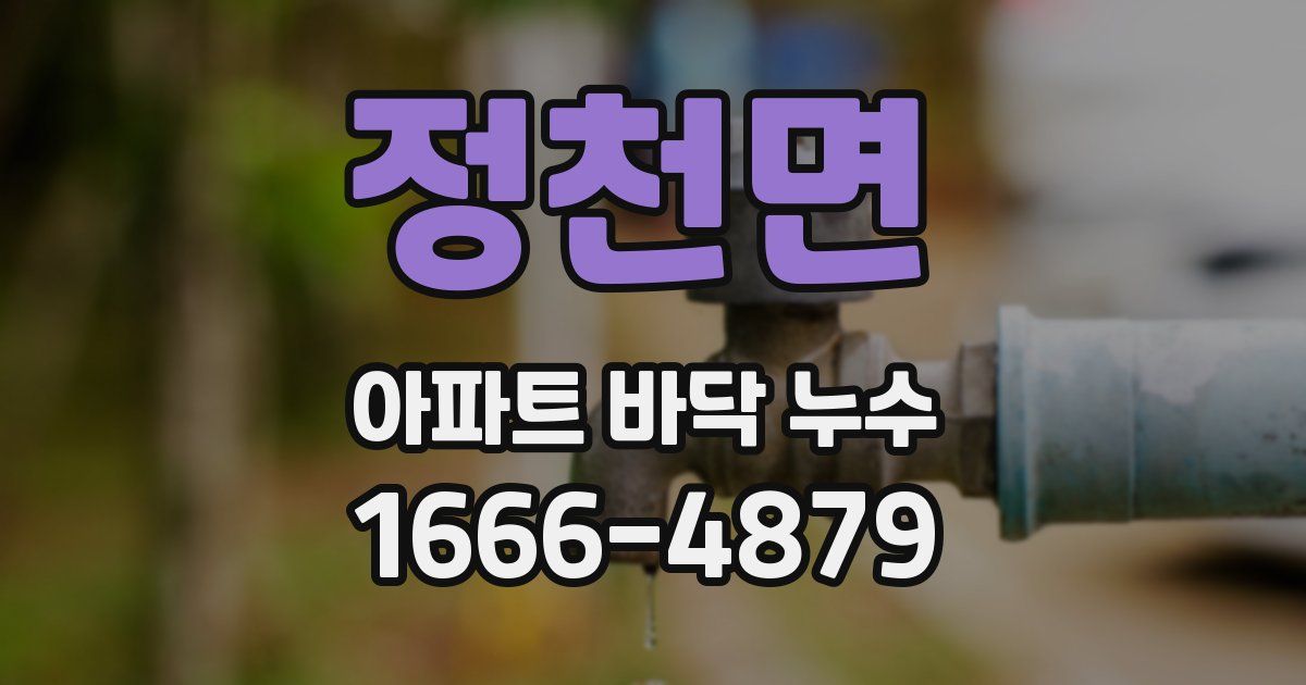 정천면 아파트 바닥 누수