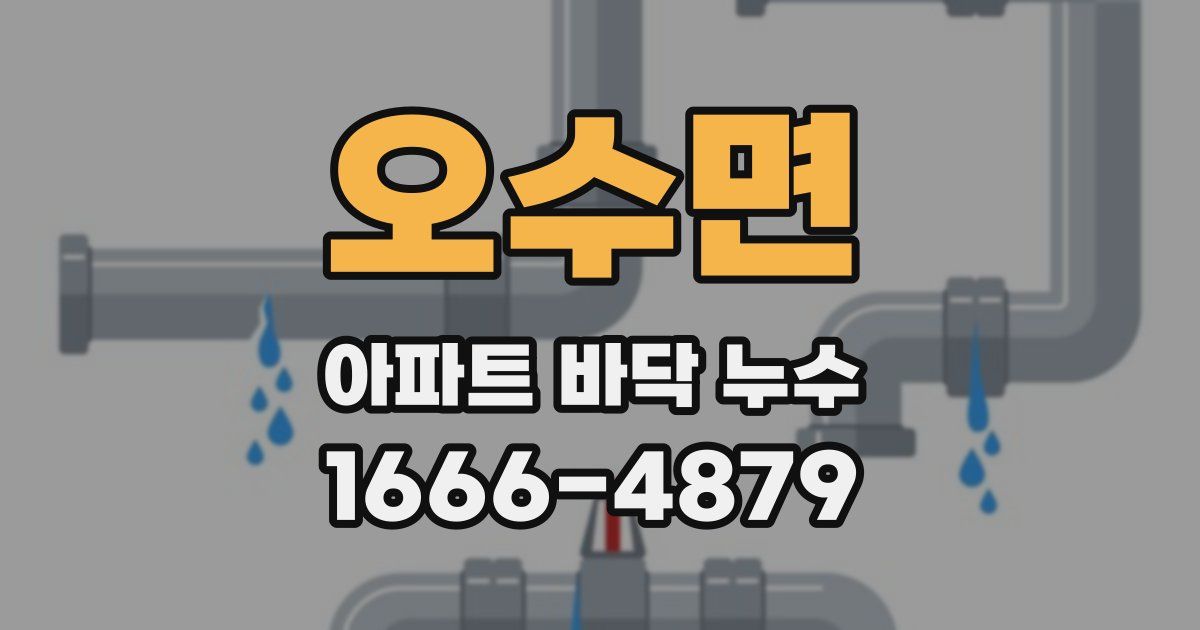 오수면 아파트 바닥 누수