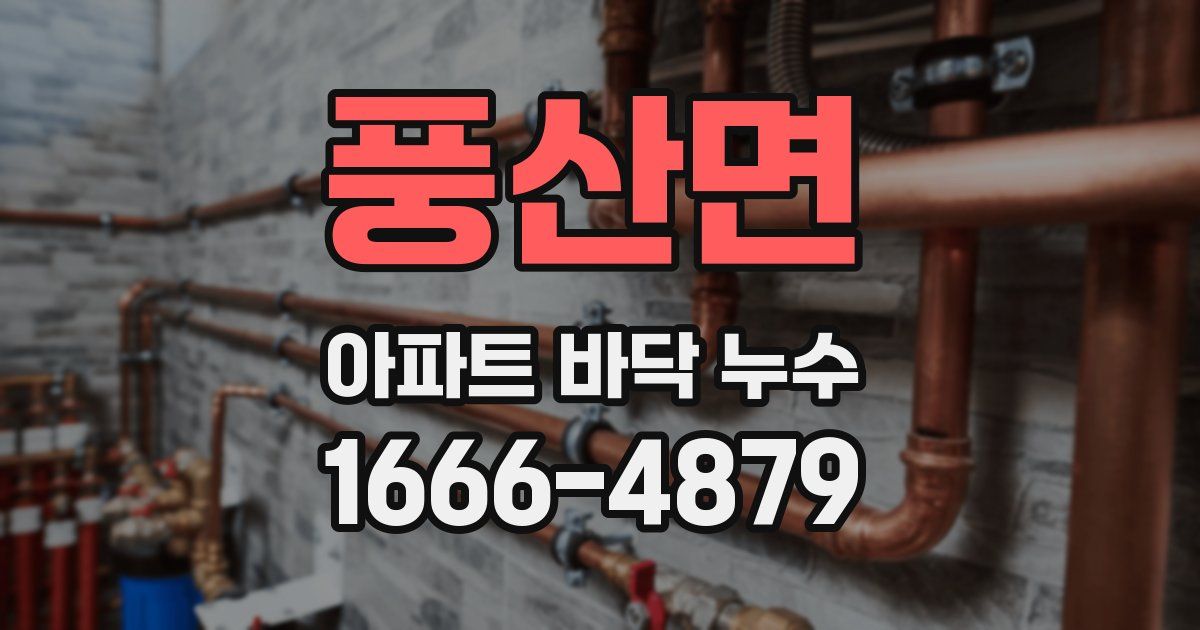풍산면 아파트 바닥 누수