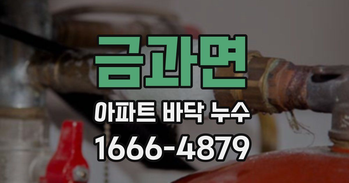 금과면 아파트 바닥 누수