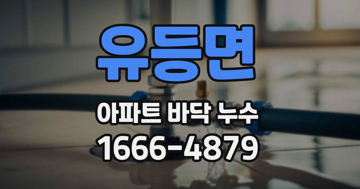 유등면 아파트 바닥 누수