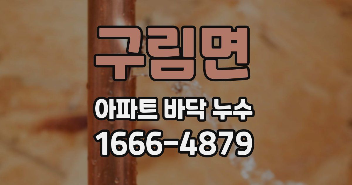 구림면 아파트 바닥 누수