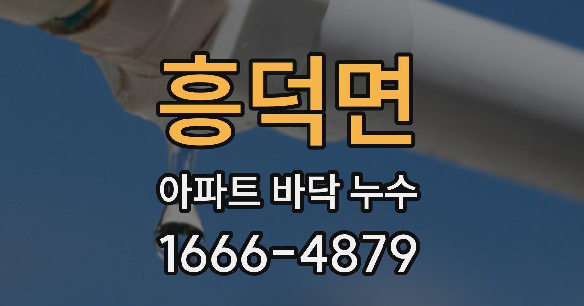 흥덕면 아파트 바닥 누수