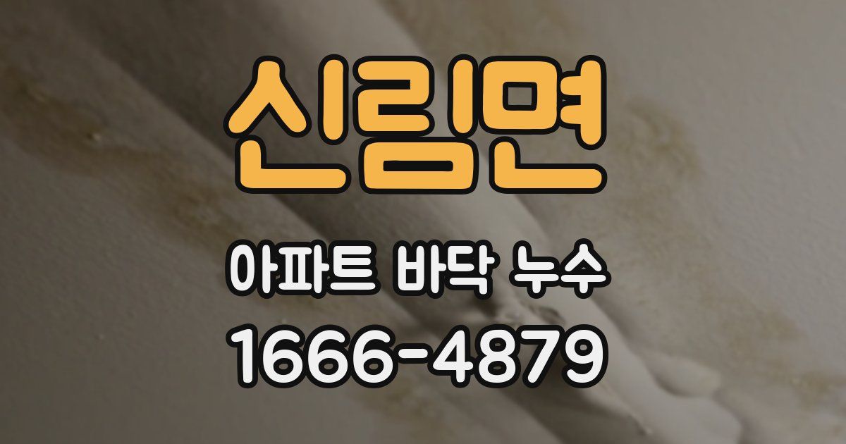 신림면 아파트 바닥 누수