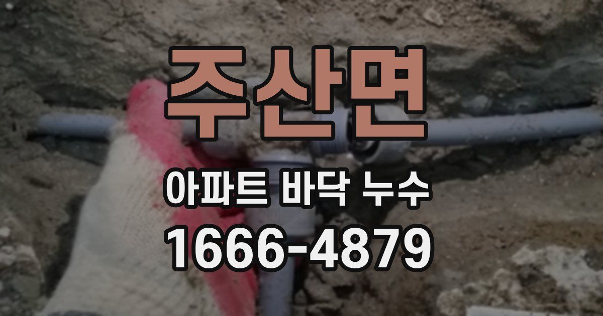 주산면 아파트 바닥 누수