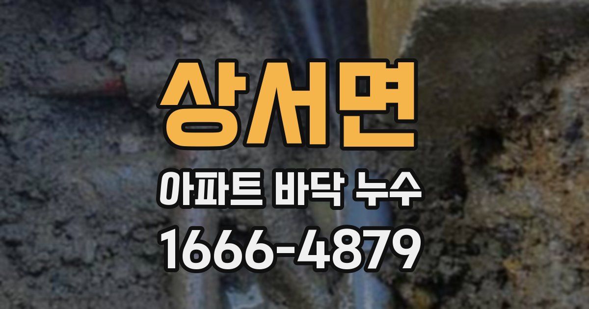 상서면 아파트 바닥 누수