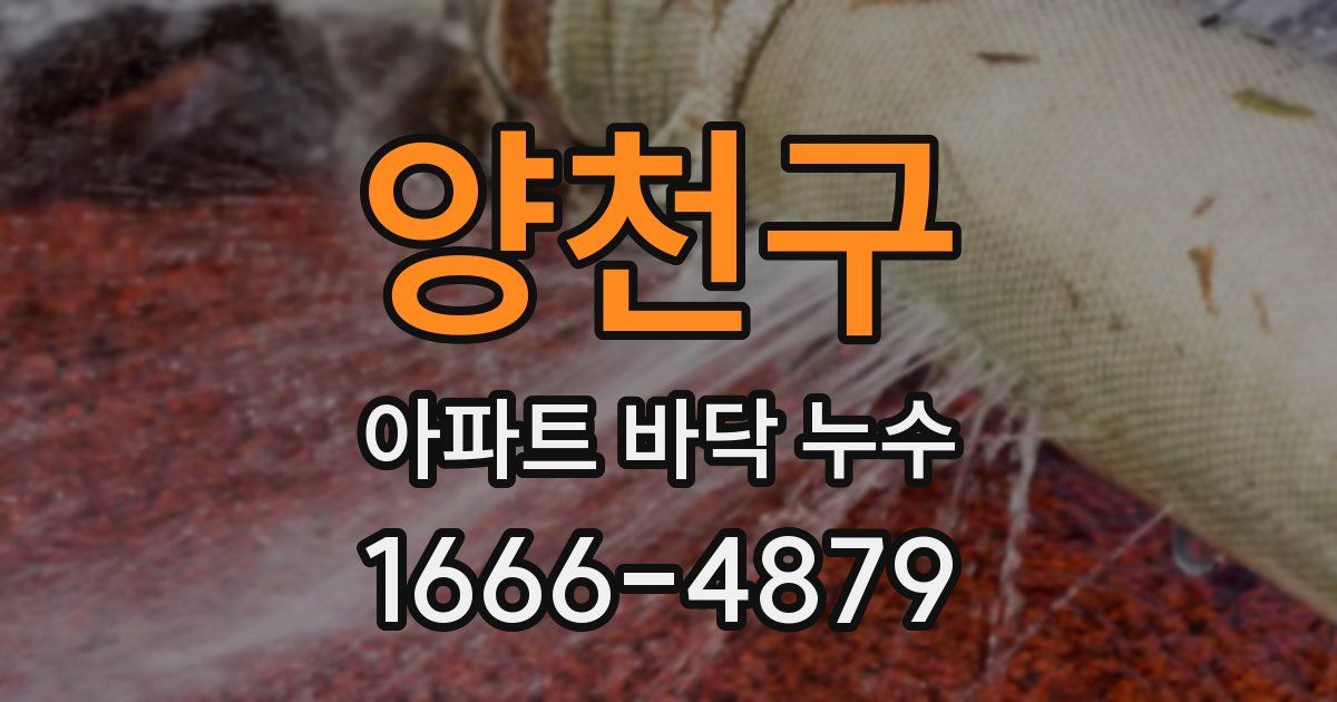 양천구 아파트 바닥 누수