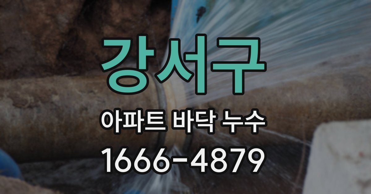 강서구 아파트 바닥 누수