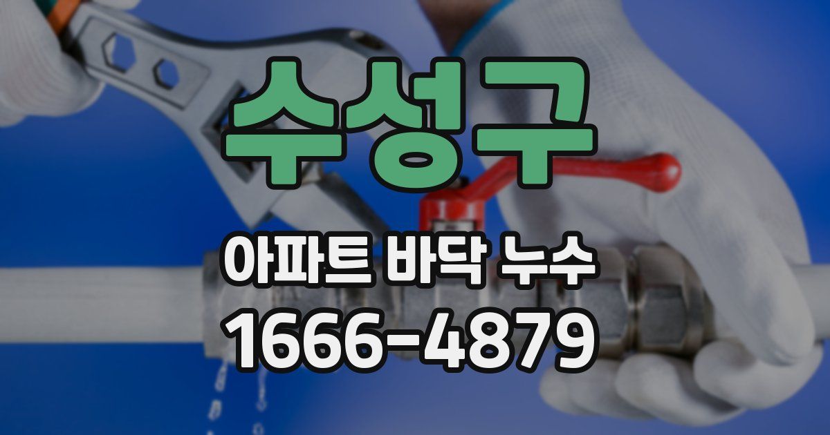수성구 아파트 바닥 누수