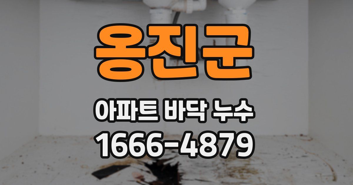 옹진군 아파트 바닥 누수