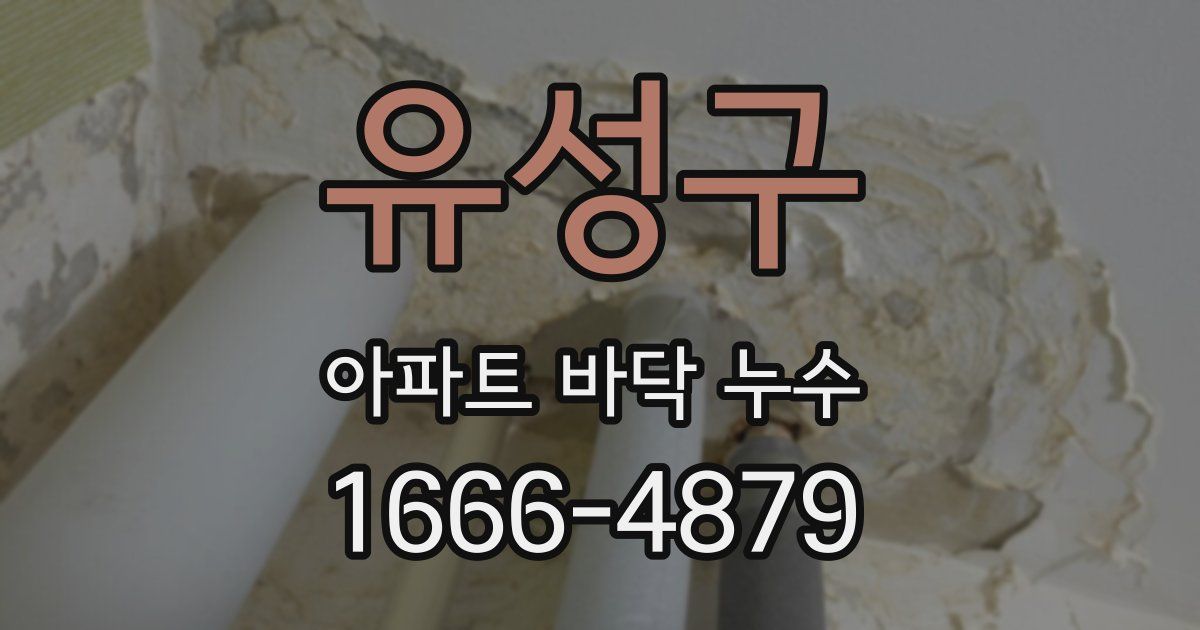 유성구 아파트 바닥 누수